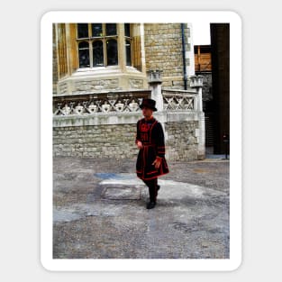 London. Tower of London, a Beefeater. Great Britain 2009 Sticker